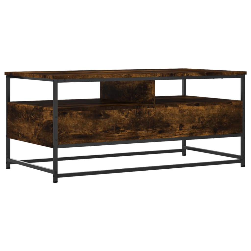 Salongbord røkt eik 100x51x45 cm konstruert tre
