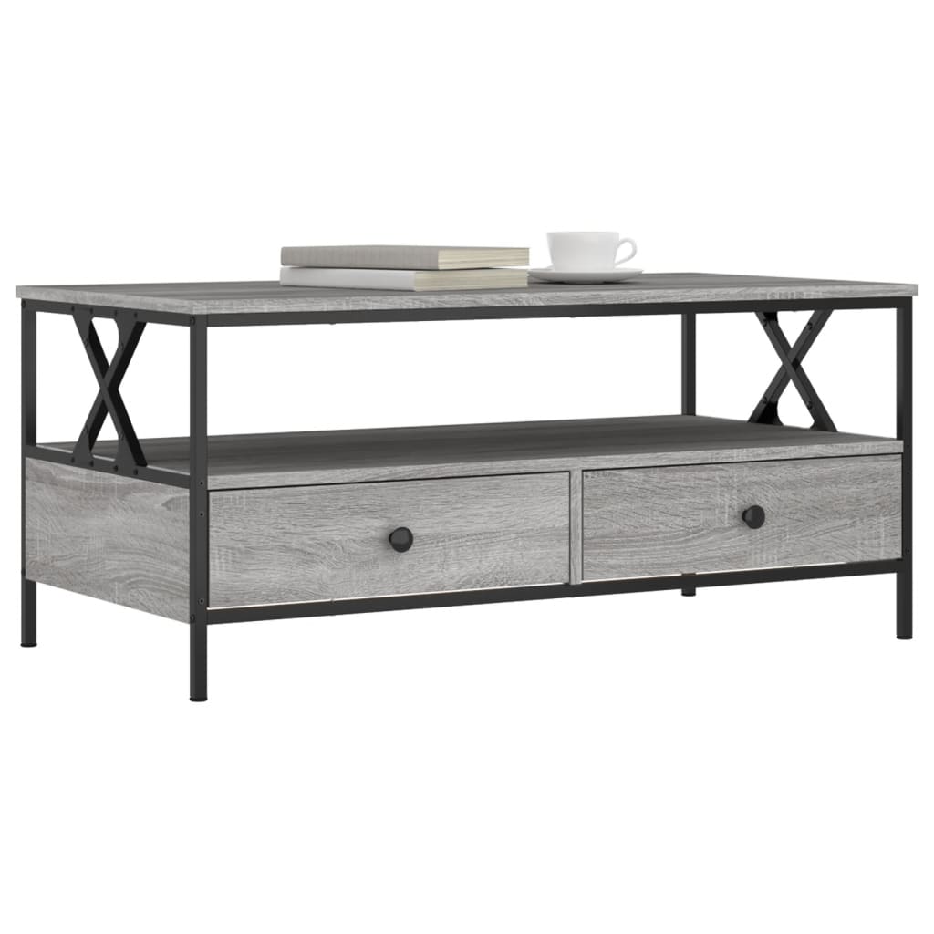 Salongbord grå sonoma 100x51x45 cm konstruert tre