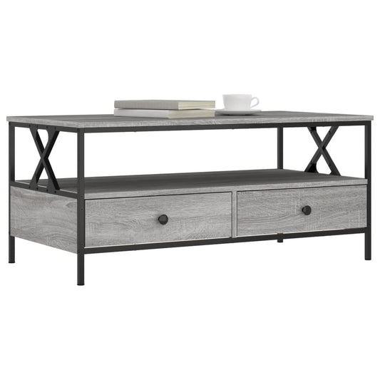 Salongbord grå sonoma 100x51x45 cm konstruert tre