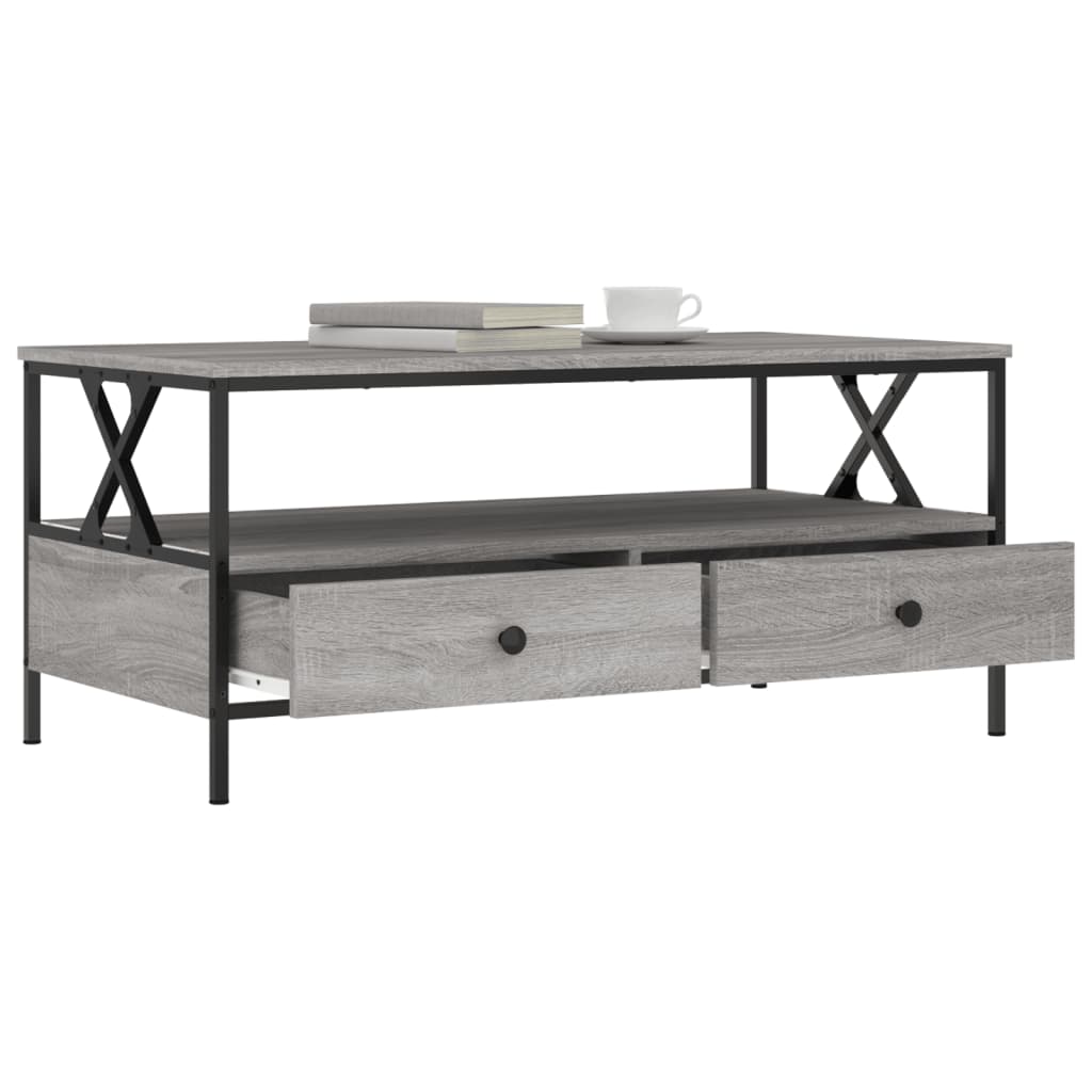 Salongbord grå sonoma 100x51x45 cm konstruert tre