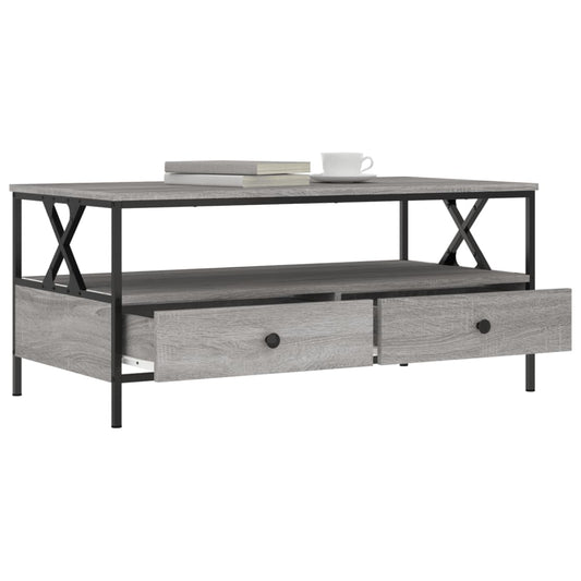 Salongbord grå sonoma 100x51x45 cm konstruert tre