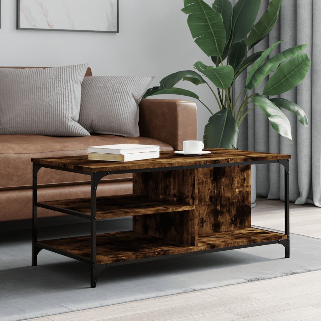 Salongbord røkt eik 100x50x45 cm konstruert tre