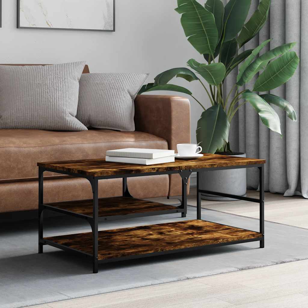 Salongbord røkt eik 90x49x40 cm konstruert tre