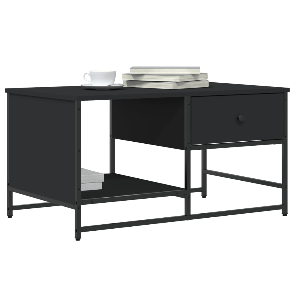 Salongbord svart 85,5x51x45 cm konstruert tre