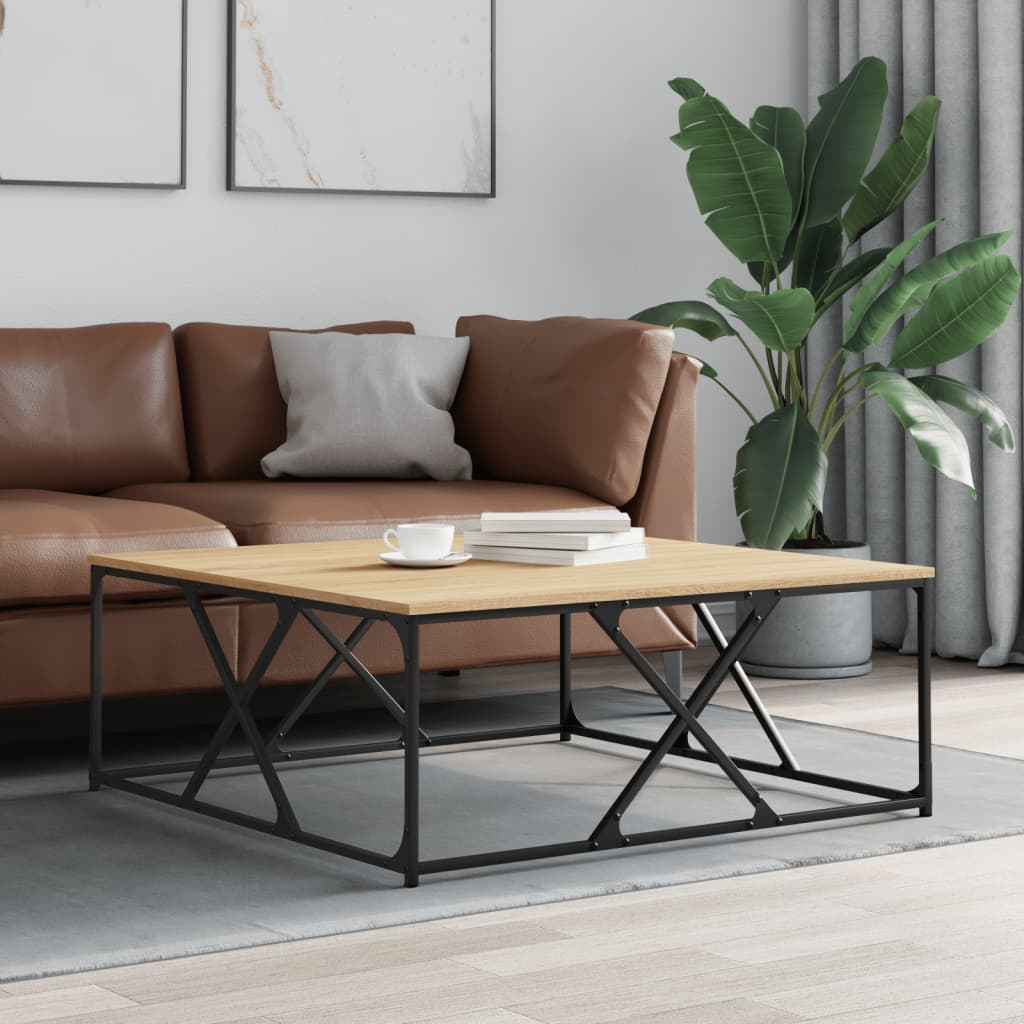 Salongbord sonoma eik 100x100x40 cm konstruert tre