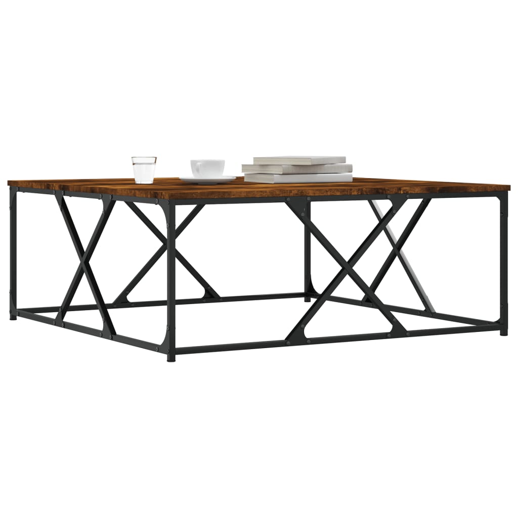 Salongbord røkt eik 100x100x40 cm konstruert tre