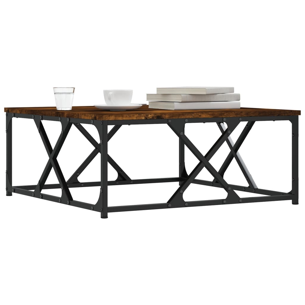 Salongbord røkt eik 70x70x30 cm konstruert tre