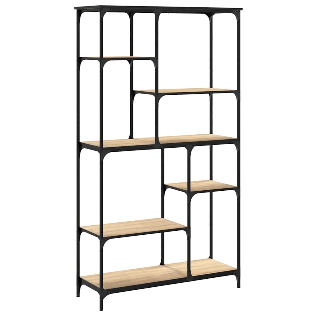 Bokhylle sonoma eik 99x35,5x176 cm konstruert tre og jern