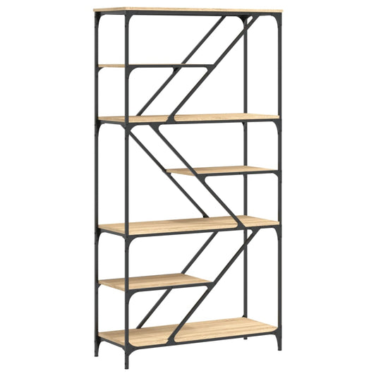 Bokhylle sonoma eik 91x36x176 cm konstruert tre og jern