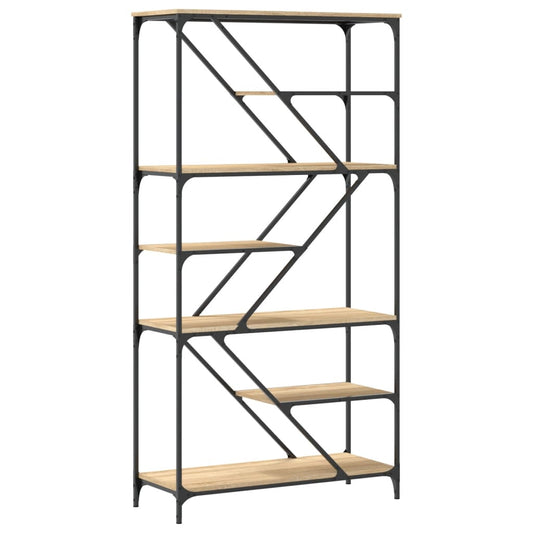 Bokhylle sonoma eik 91x36x176 cm konstruert tre og jern