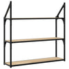 Vegghylle 3 etasjer sonoma eik 80x21x78,5 cm konstruert tre