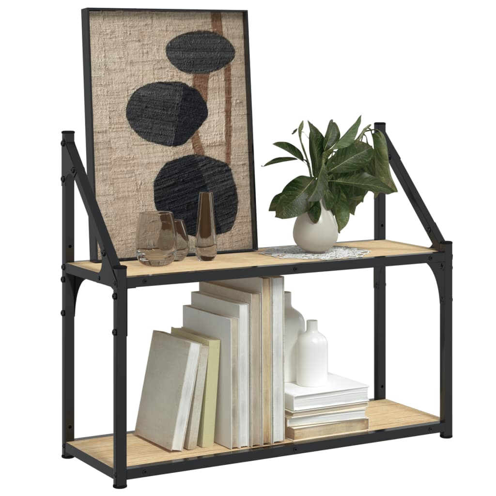 2-etasjes vegghylle sonoma eik 60x21x51 cm konstruert tre