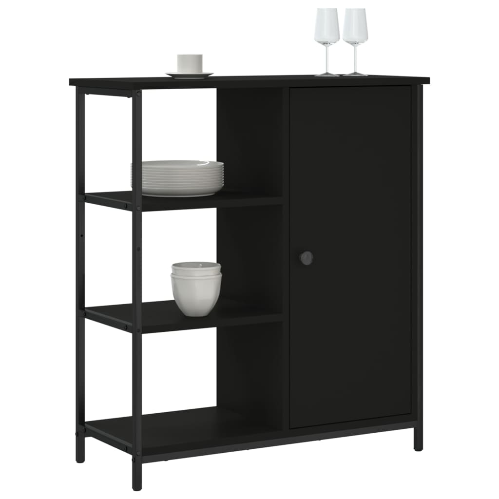 Skjenk svart 70x30x80 cm konstruert tre