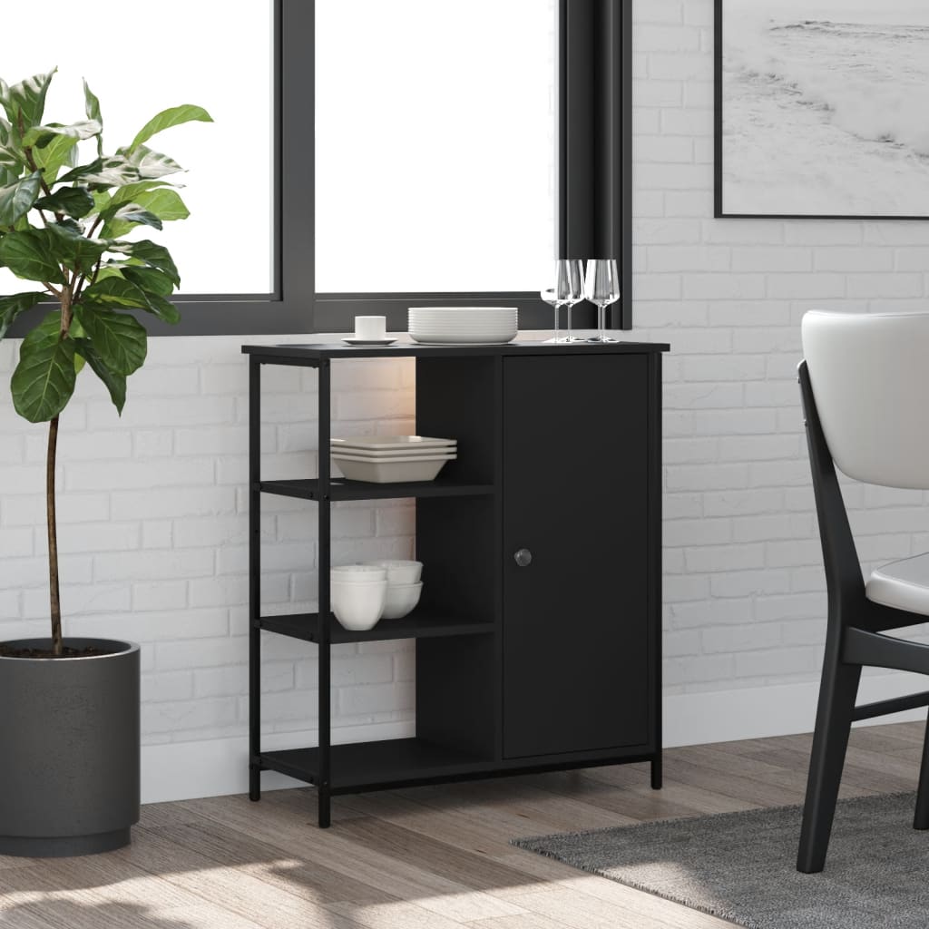 Skjenk svart 70x30x80 cm konstruert tre