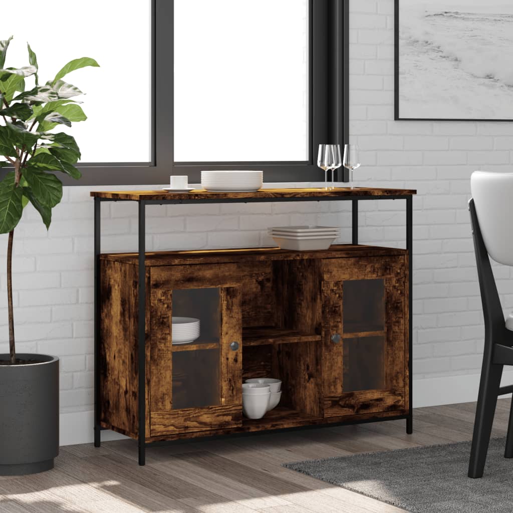 Skjenk røkt eik 100x35x80 cm konstruert tre