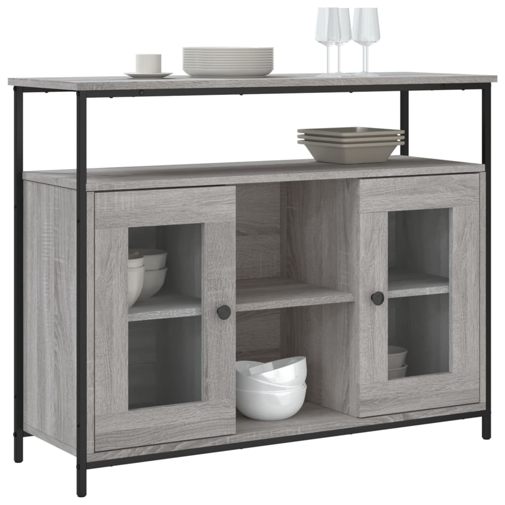 Skjenk grå sonoma 100x35x80 cm konstruert tre