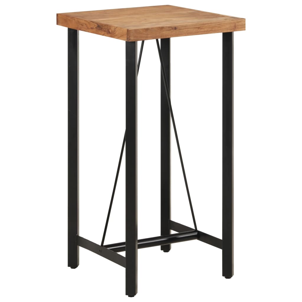 Barbord 55x55x107 cm heltre akasie og jern