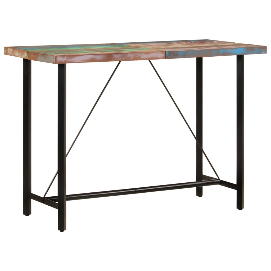 Barbord 150x70x107 cm gjenvunnet heltre og jern
