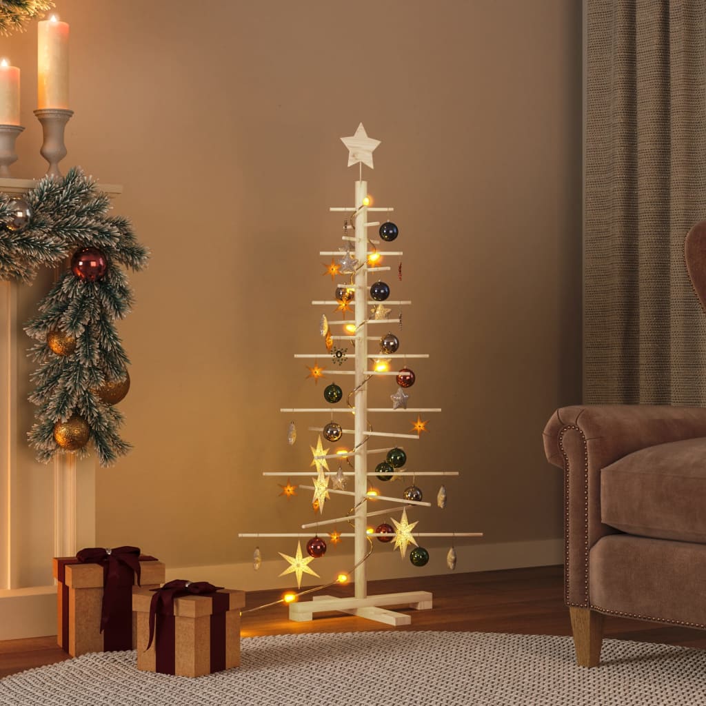 Juletre av tre til pynt 125 cm heltre furu