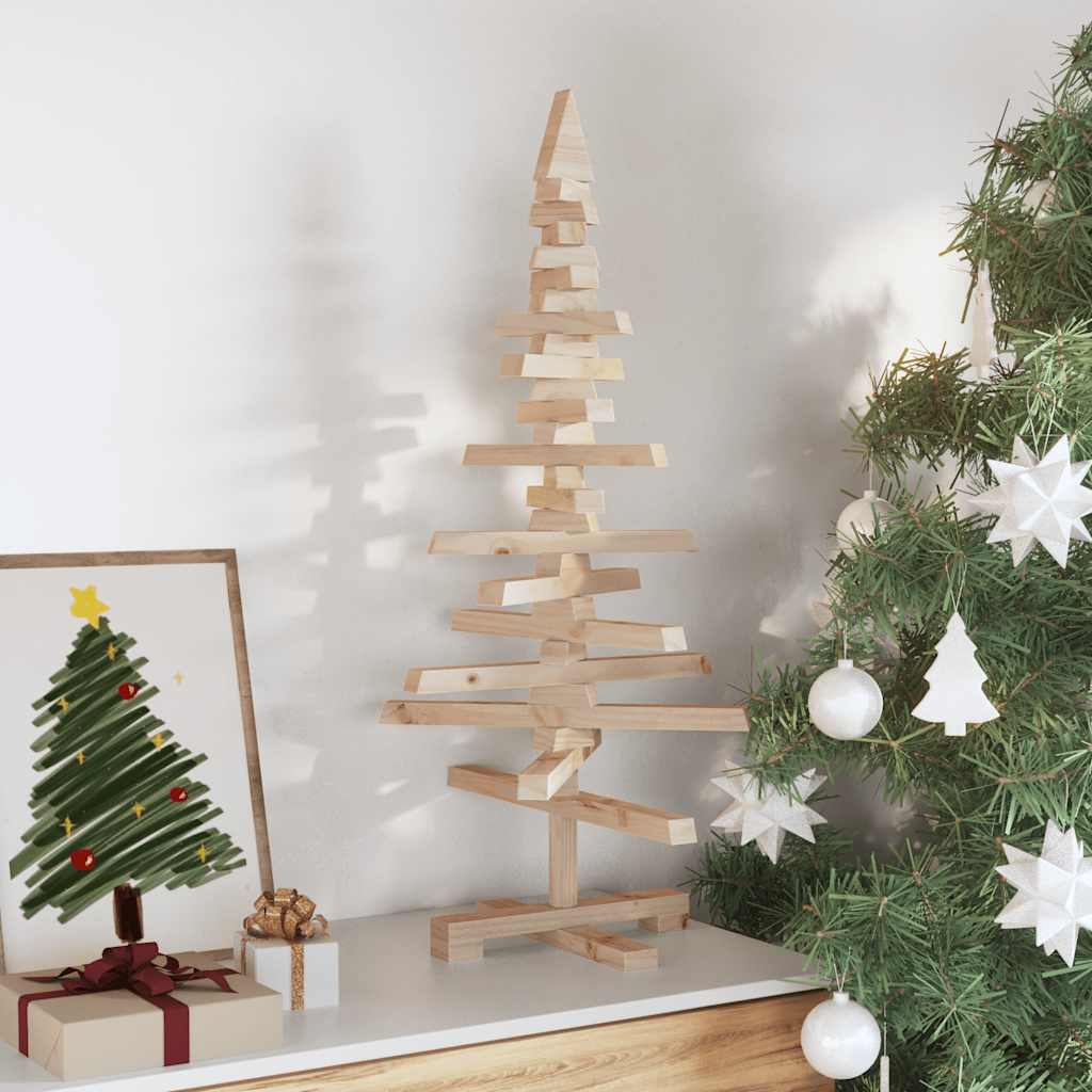 Juletre av tre til pynt 75 cm heltre furu