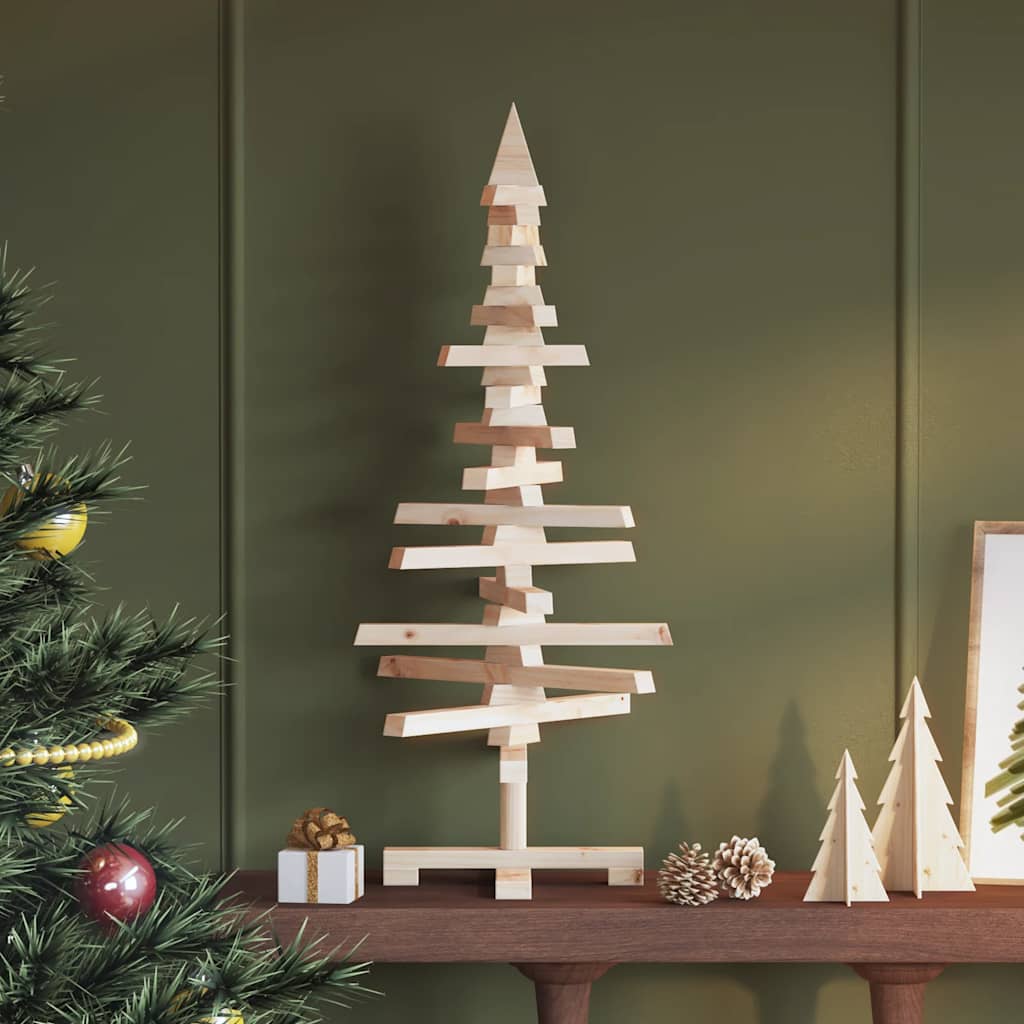 Juletre av tre til pynt 75 cm heltre furu