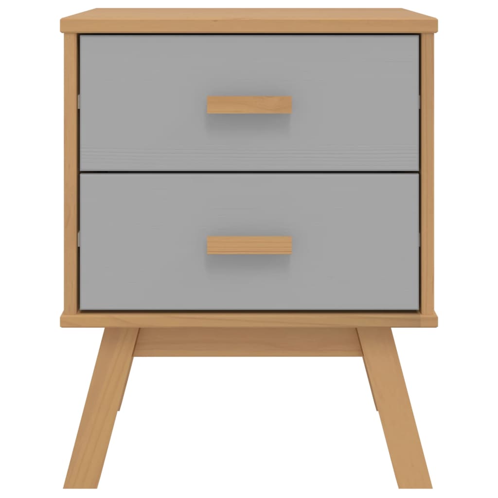 Nattbord OLDEN grå og brun heltre furu