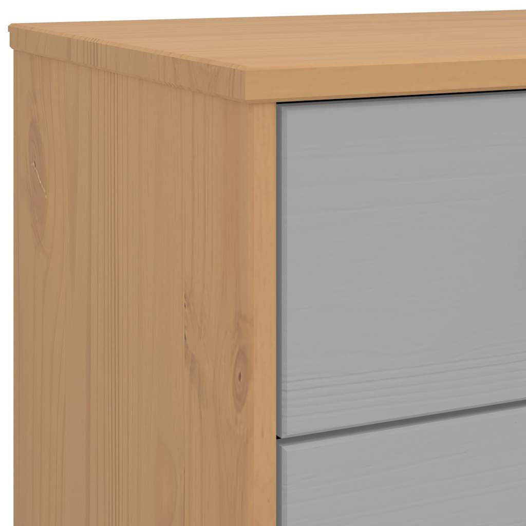 Nattbord OLDEN grå og brun heltre furu vidaXL