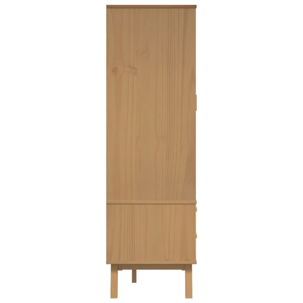 Garderobe OLDEN grå og brun 76,5x53x172 cm heltre furu vidaXL