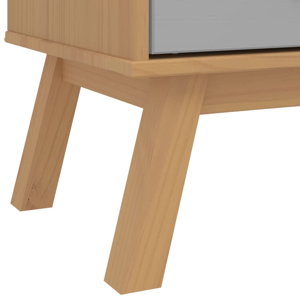 Garderobe OLDEN grå og brun 76,5x53x172 cm heltre furu vidaXL