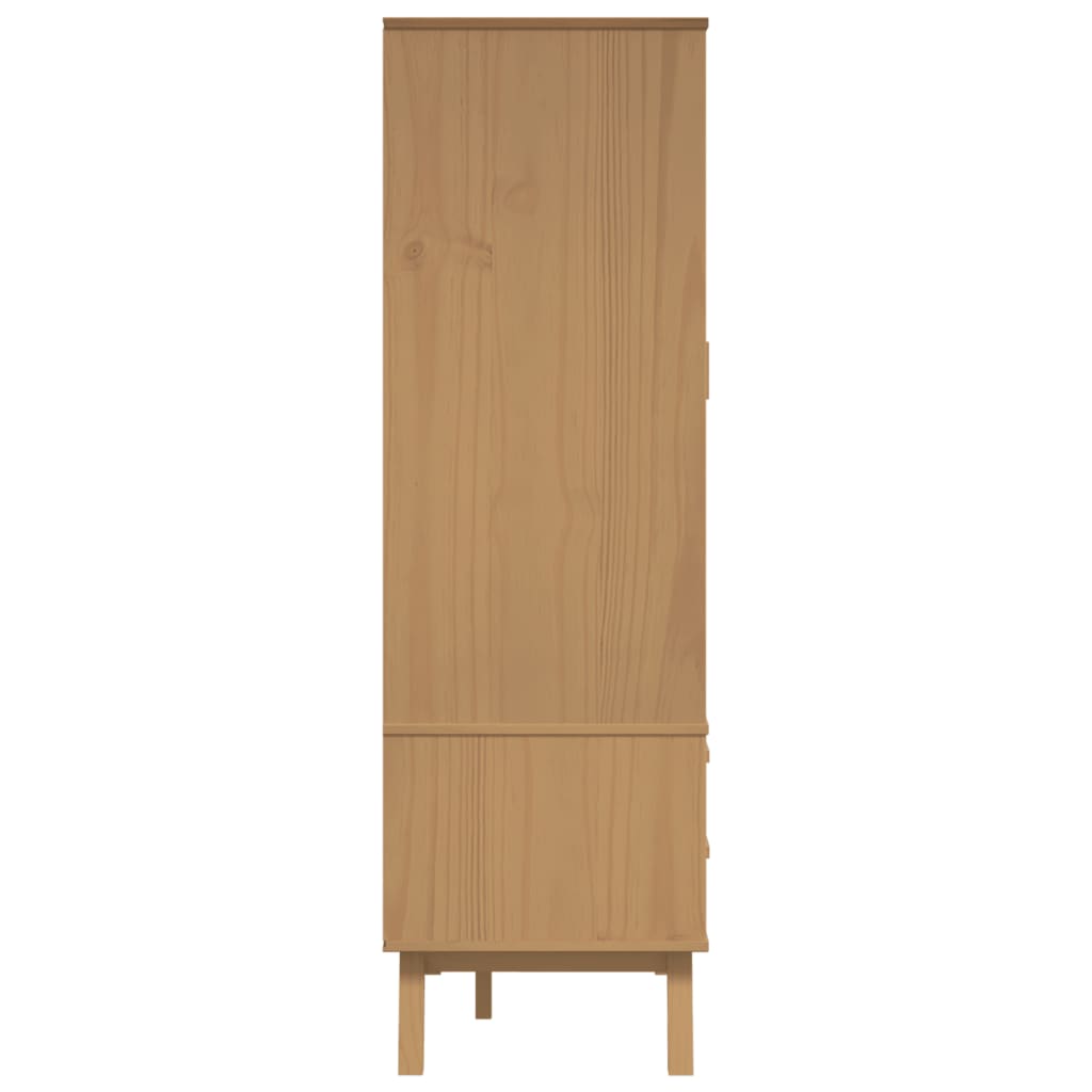 Garderobe OLDEN hvit og brun 76,5x53x172 cm heltre furu vidaXL