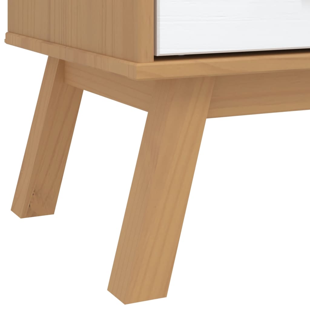 Garderobe OLDEN hvit og brun 76,5x53x172 cm heltre furu vidaXL