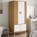 Garderobe OLDEN hvit og brun 76,5x53x172 cm heltre furu vidaXL