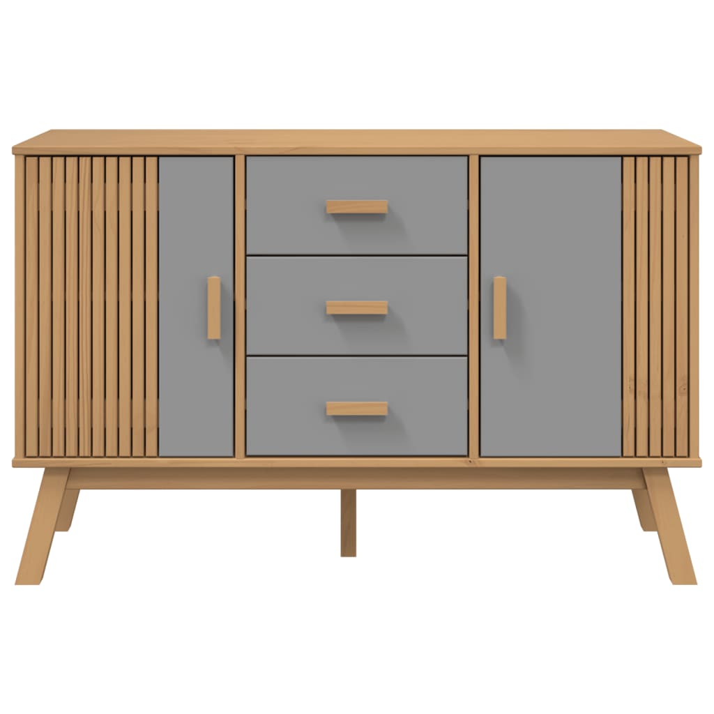 Skjenk OLDEN grå og brun 114x43x73,5 cm heltre furu