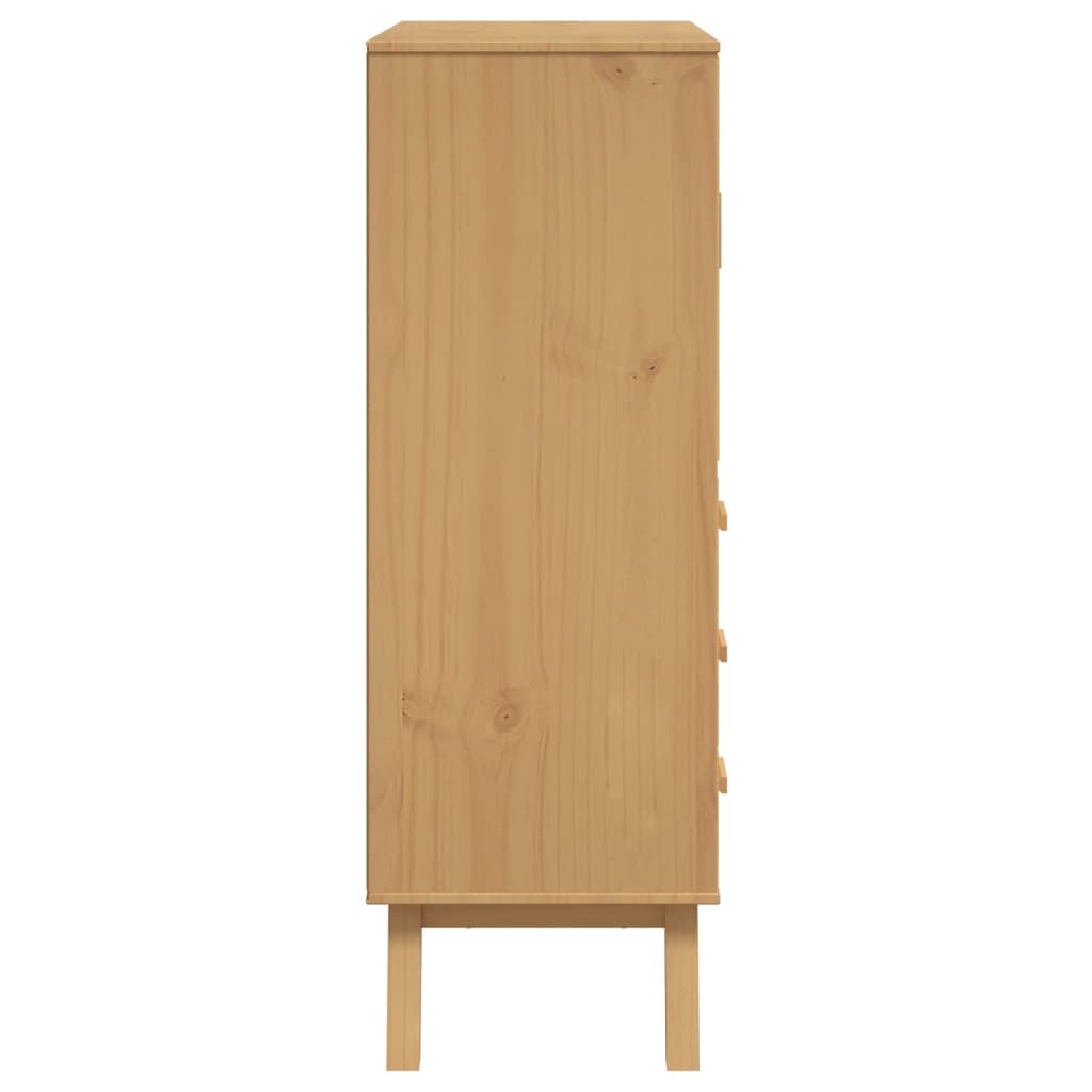 Highboard OLDEN brun 85x43x125 cm heltre furu