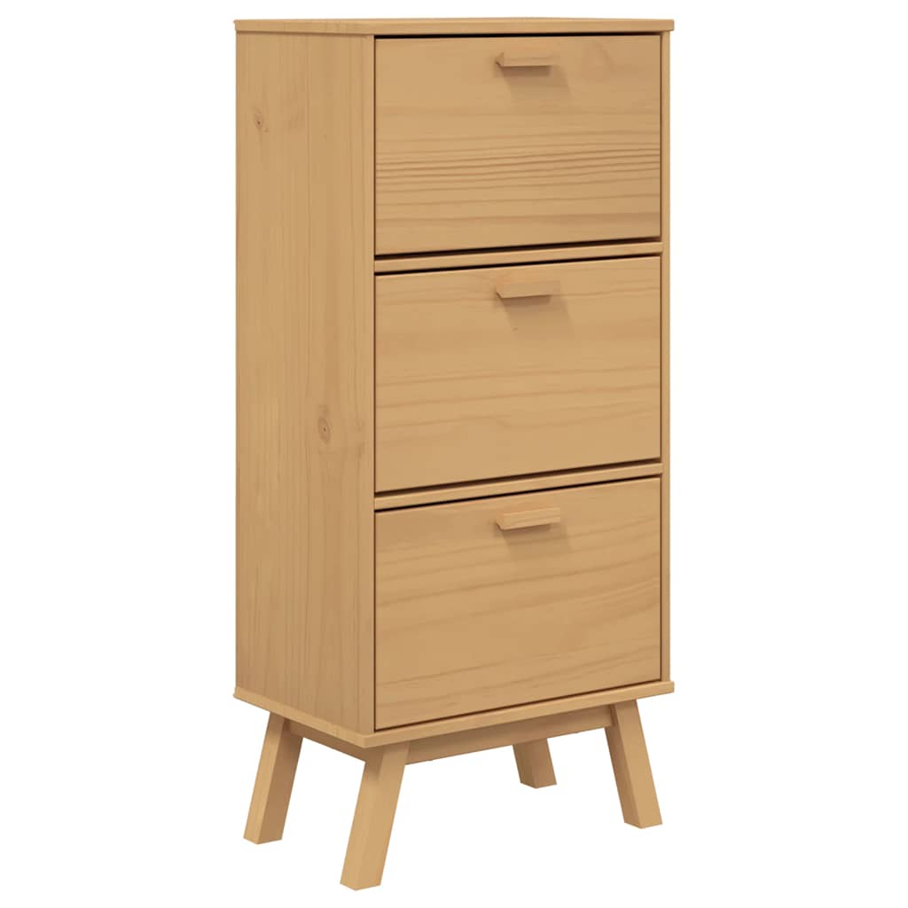Skoskap OLDEN brun 55x35x120 cm heltre furu