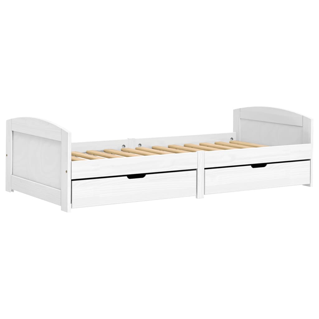 Dagseng med 2 skuffer IRUN hvit 90x200 cm heltre furu