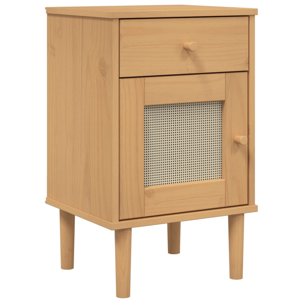 Nattbord SENJA rotting utseende brun 40x35x65 cm heltre furu