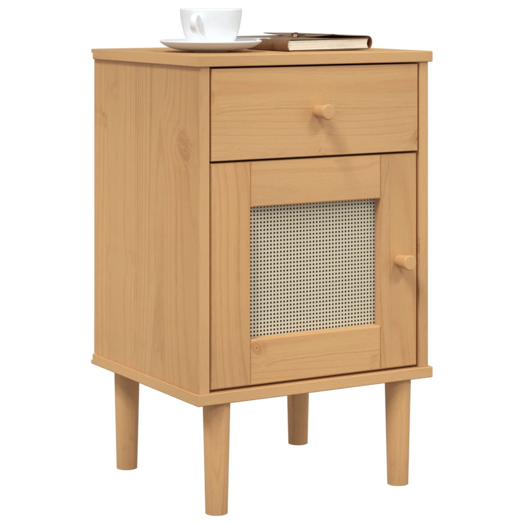 Nattbord SENJA rotting utseende brun 40x35x65 cm heltre furu