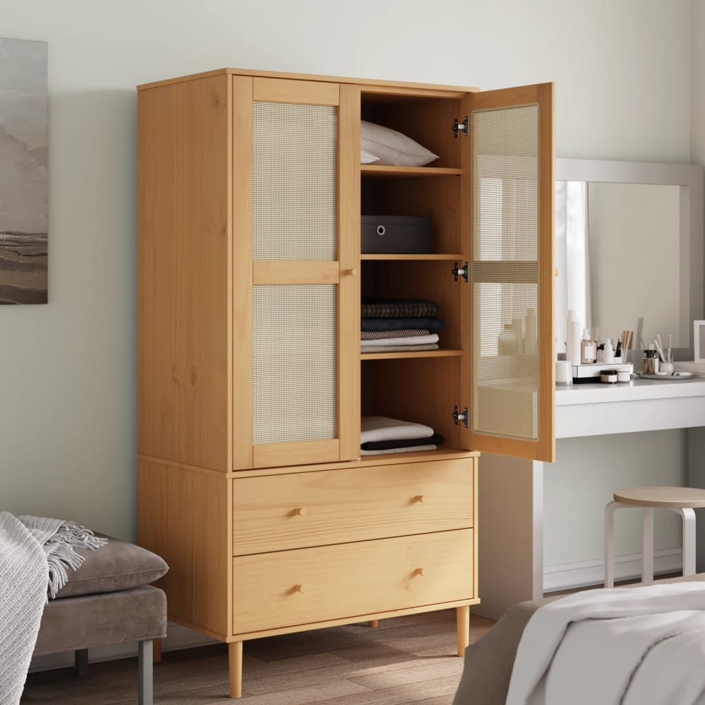 Garderobe SENJA rotting utseende brun 90x55x175 cm heltre furu