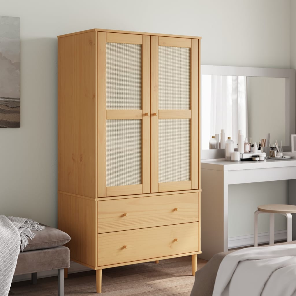 Garderobe SENJA rotting utseende brun 90x55x175 cm heltre furu