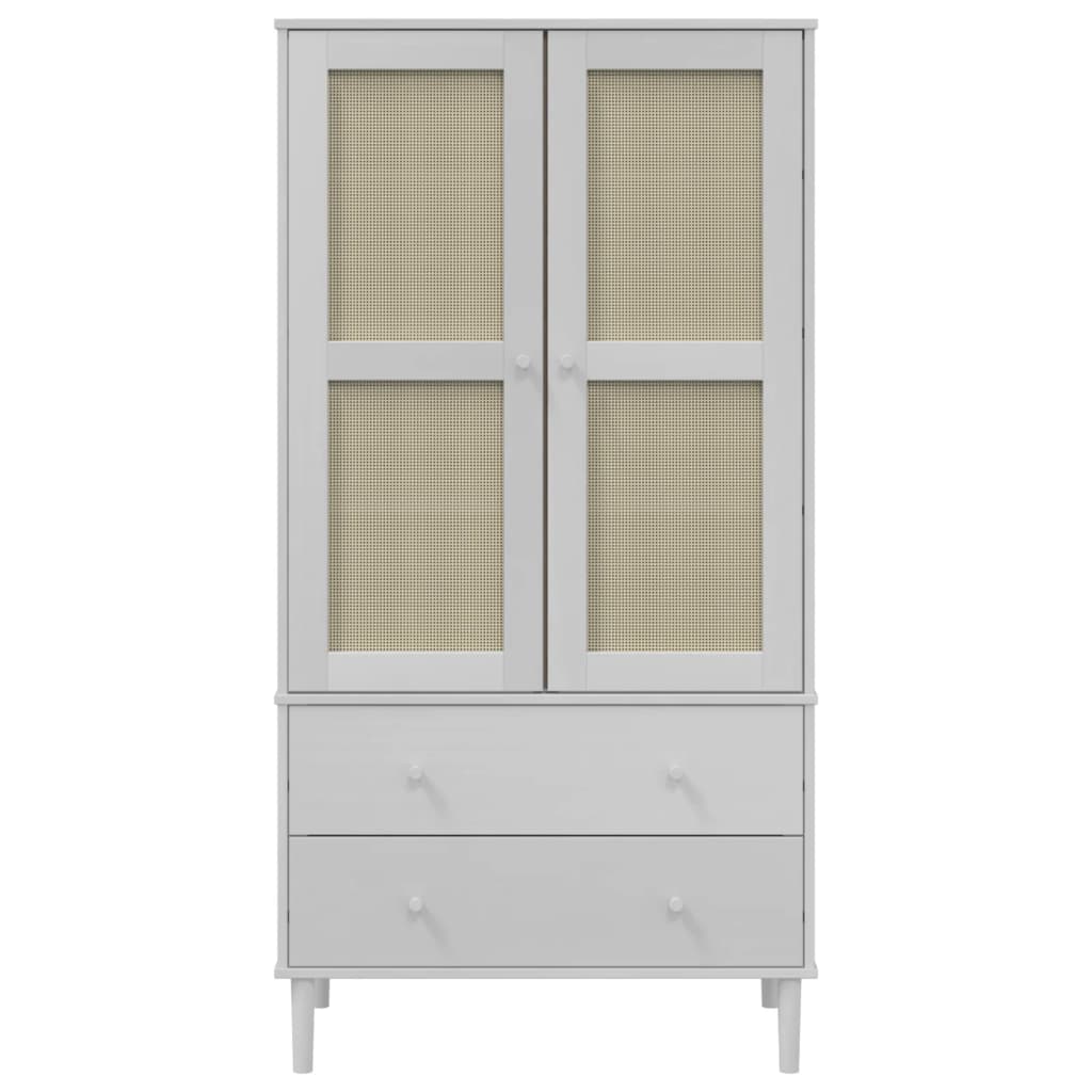 Garderobe SENJA rotting utseende hvit 90x55x175 cm heltre furu