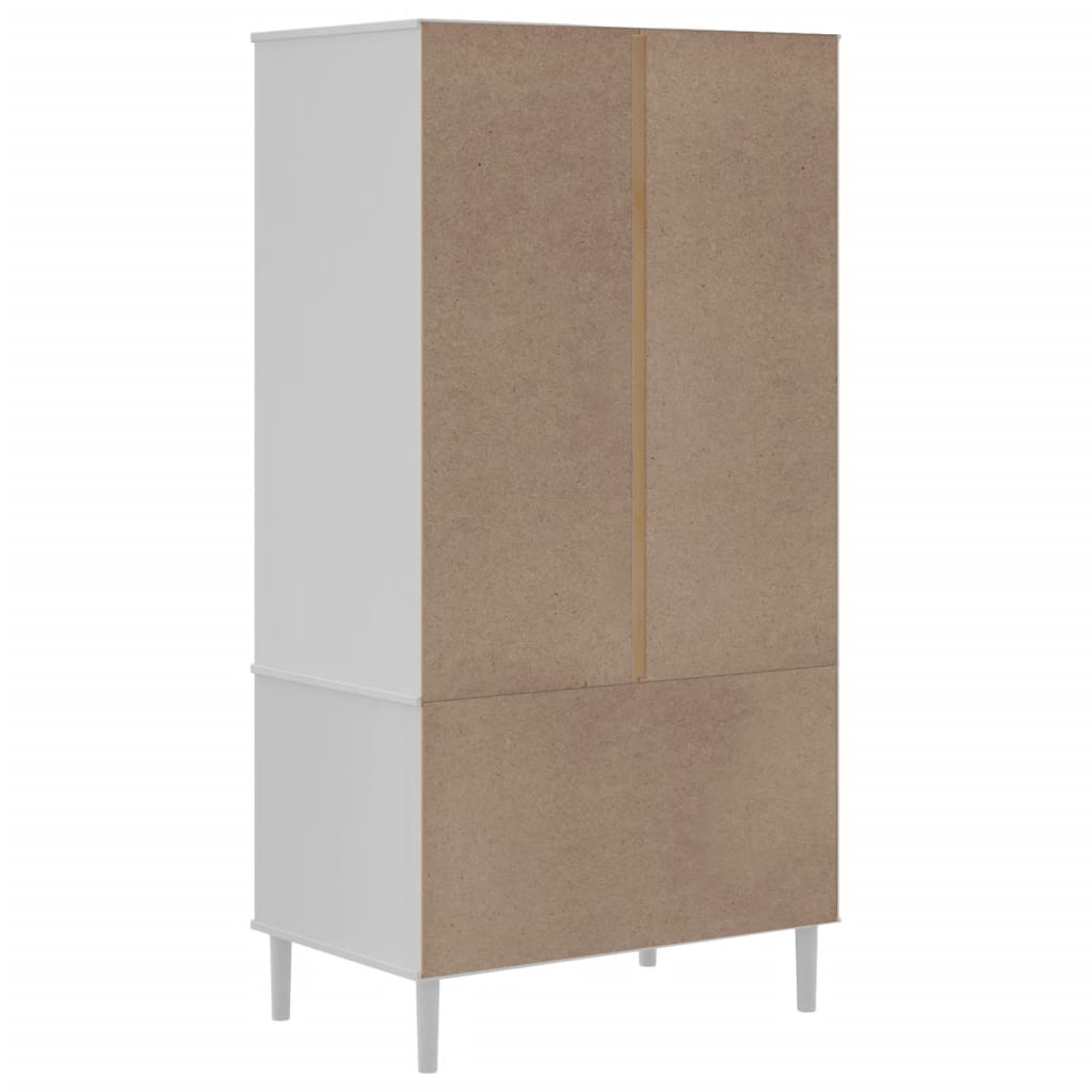 Garderobe SENJA rotting utseende hvit 90x55x175 cm heltre furu