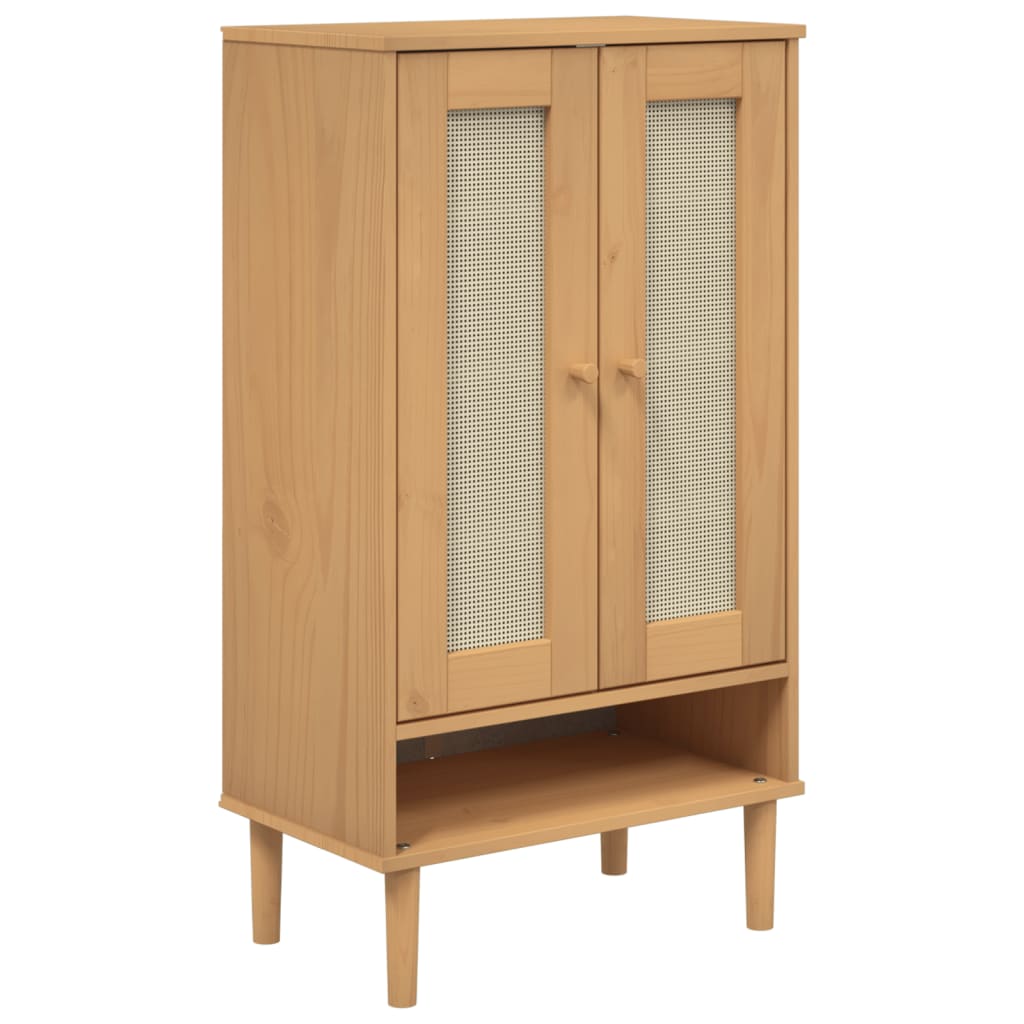 Skoskap SENJA rotting-utseende brun 59,5x35x107 cm heltre