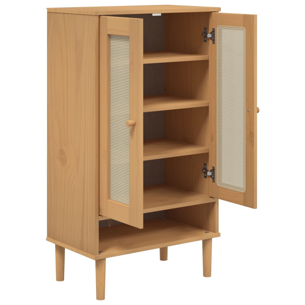 Skoskap SENJA rotting-utseende brun 59,5x35x107 cm heltre