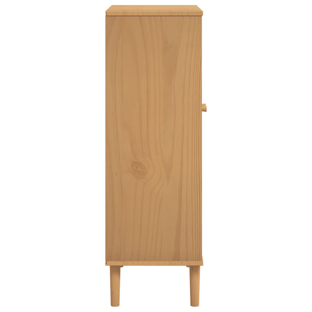 Skoskap SENJA rotting-utseende brun 59,5x35x107 cm heltre