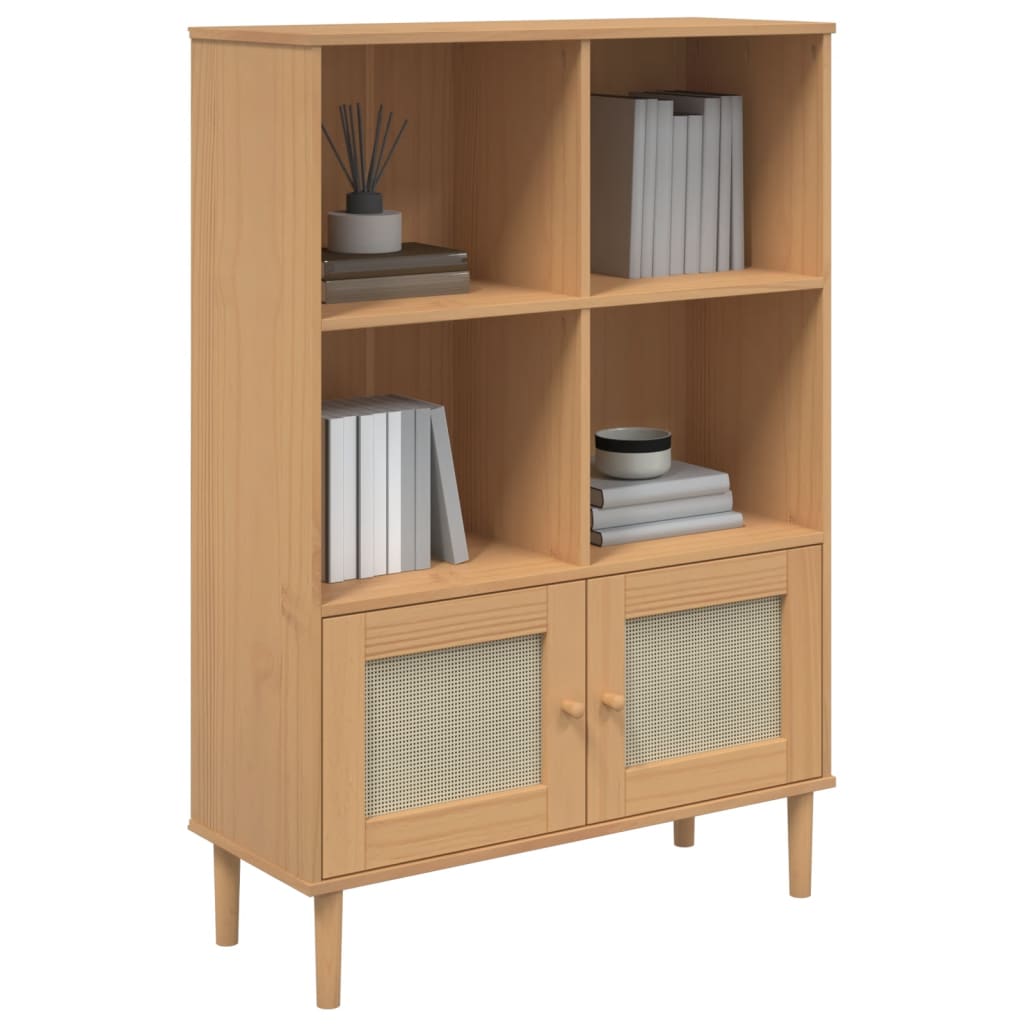 Bokhylle SENJA brun 90x35x130 cm heltre furu