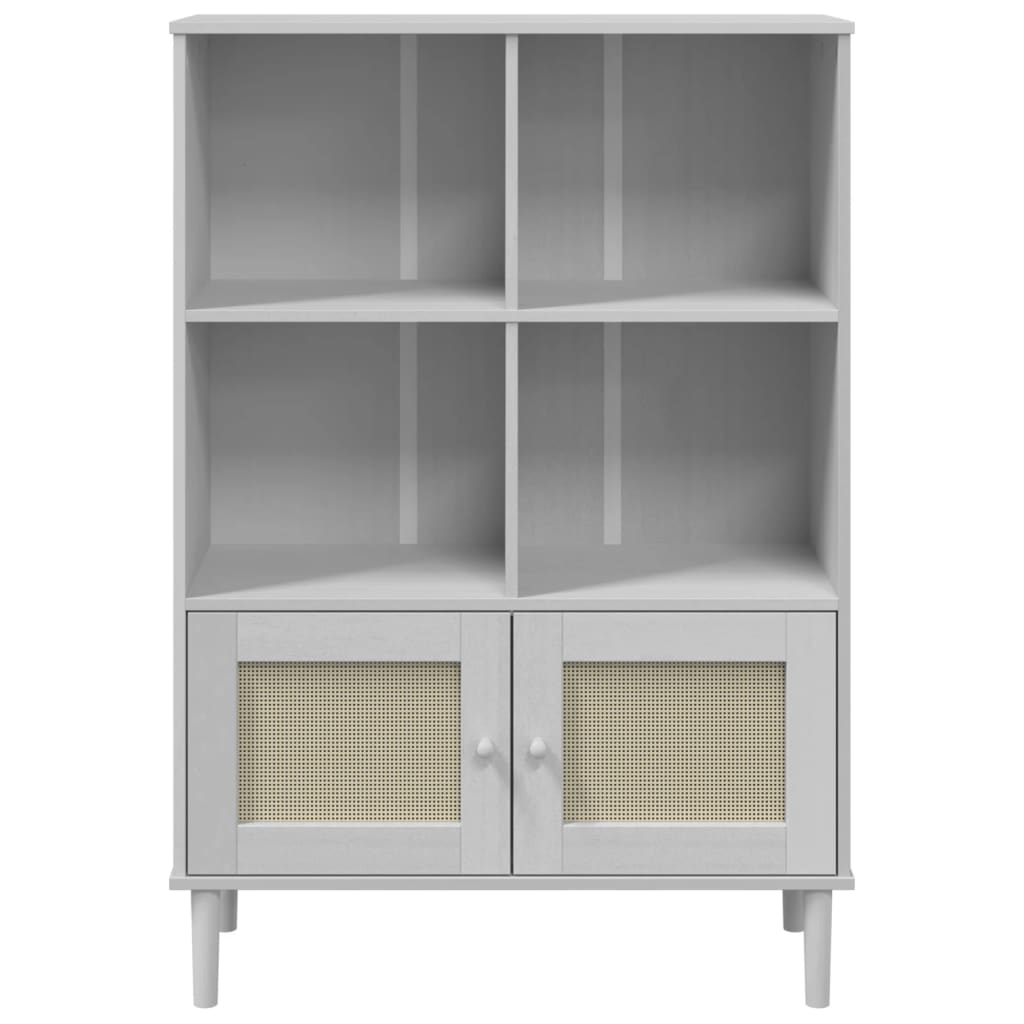 Bokhylle SENJA hvit 90x35x130 cm heltre furu