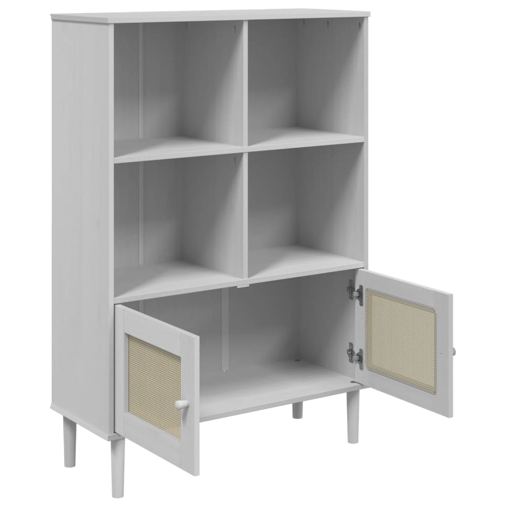 Bokhylle SENJA hvit 90x35x130 cm heltre furu