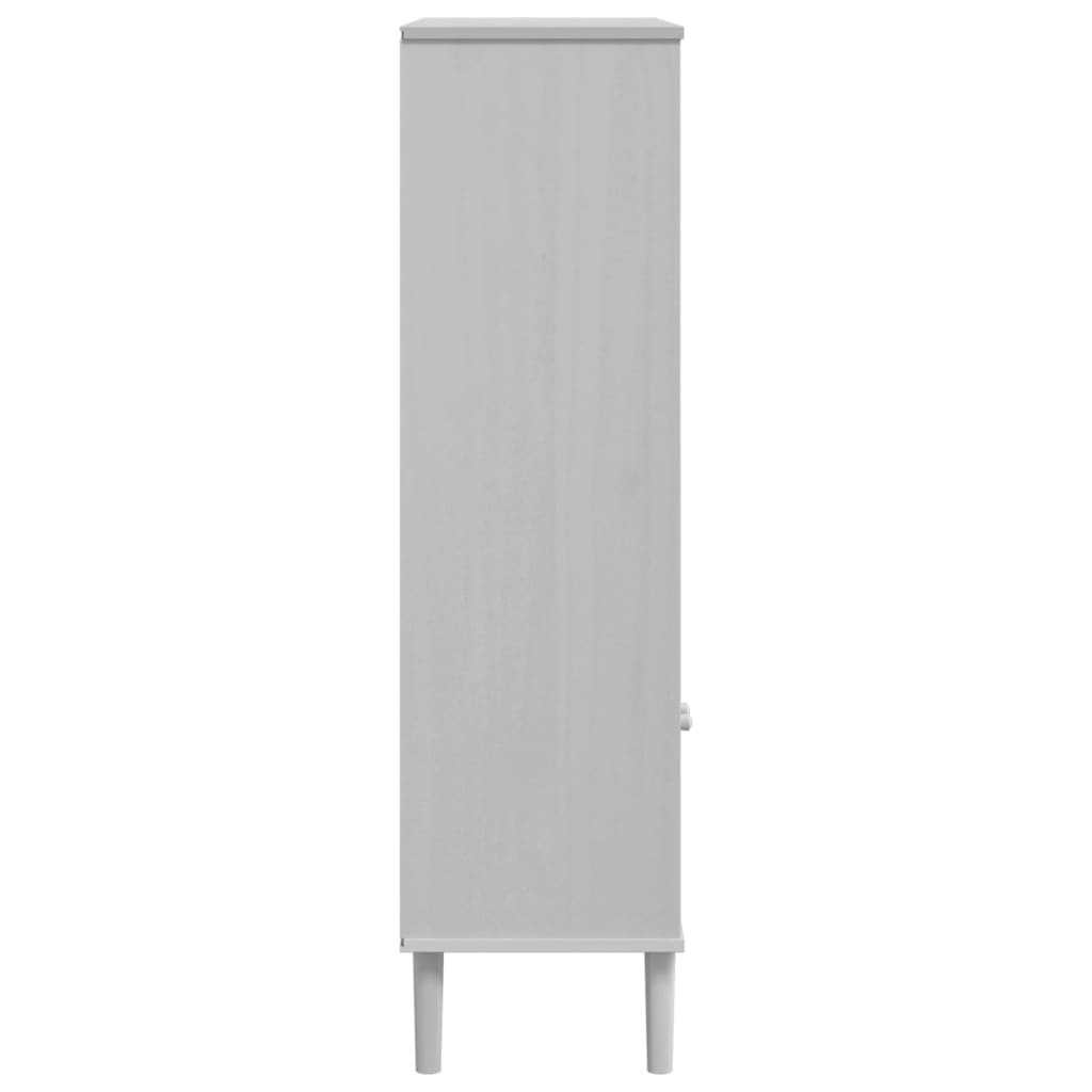 Bokhylle SENJA hvit 90x35x130 cm heltre furu