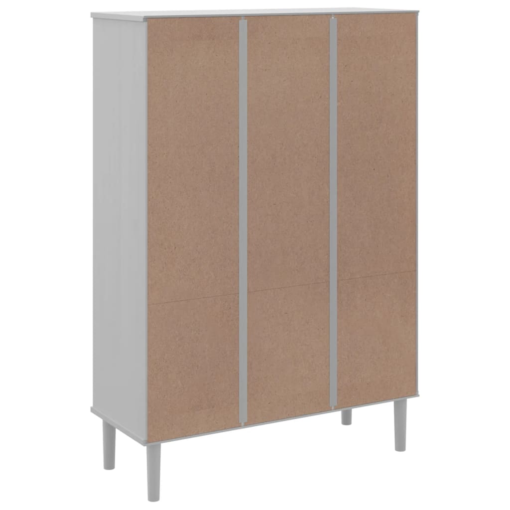 Bokhylle SENJA hvit 90x35x130 cm heltre furu